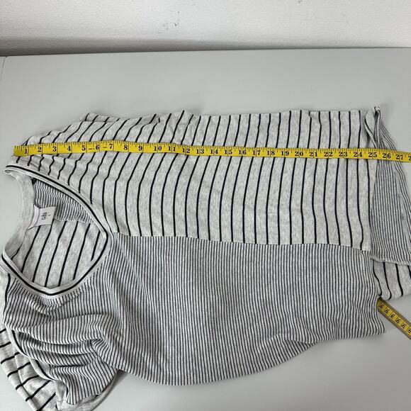 Cabi 3806 Pivot Tee Womens Small Gray Black Striped Boxy Stretch Oversized - Picture 12 of 16